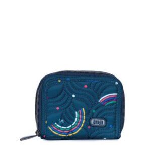 Lug Splits Compact RFID Wallet - Unisex Rainbow Navy, Secure & Stylish Storage